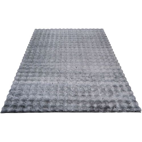 Tapis Shaggy Uni Effet 3d Moderne Ayna Anthracite 80x300