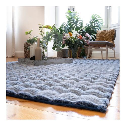 Tapis Shaggy Uni Effet 3d Moderne Ayna Bleu 40x60