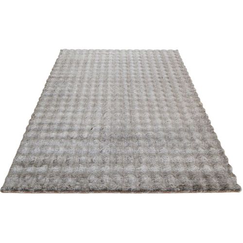 Tapis Shaggy Uni Effet 3d Moderne Ayna Taupe 80x300