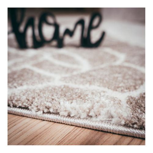 Tapis Rectangle à Poils Courts Baroque Line Taupe 200x290