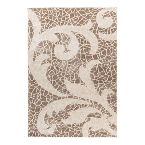 Tapis Rectangle à Poils Courts Baroque Line Taupe 200x290