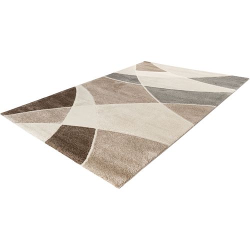 Tapis Design Rectangle Courbe Leandro Taupe 80x150