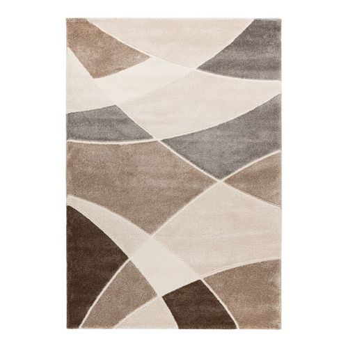Tapis Design Rectangle Courbe Leandro Taupe 80x150