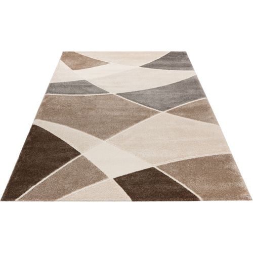 Tapis Design Rectangle Courbe Leandro Taupe 80x150