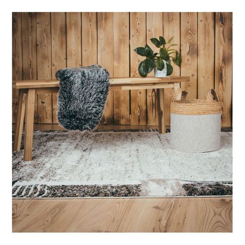 Tapis Contemporain Intérieur à Poils Courts Fez Taupe 80x150