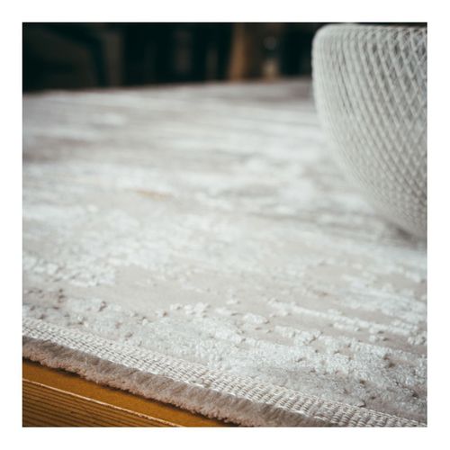 Tapis Vintage Poils Ras Rayé Intérieur Lyz Taupe 200x290