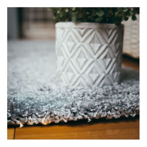 Tapis à Poils Longs Uni Moderne Bingo Argenté 40x60