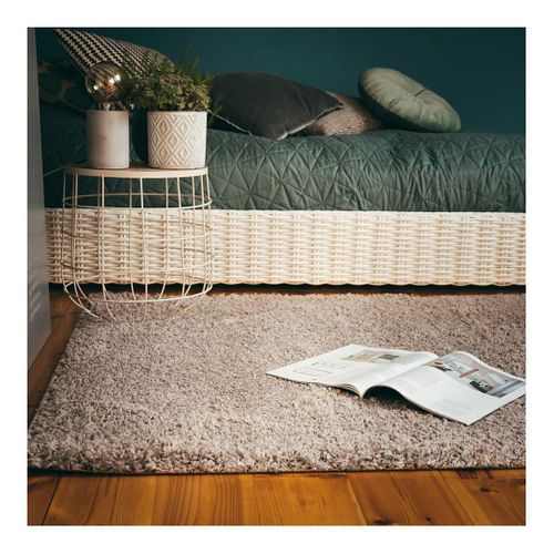 Tapis à Poils Longs Uni Moderne Bingo Taupe 80x150