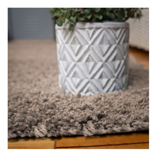 Tapis à Poils Longs Uni Moderne Bingo Taupe 80x150