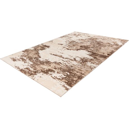 Tapis Effet 3d Vintage Rayé Poils Ras Kimi Taupe 200x290