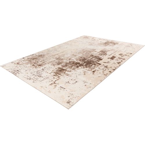 Tapis Vintage Effet 3d Rectangle Rayé Loan Taupe 160x230