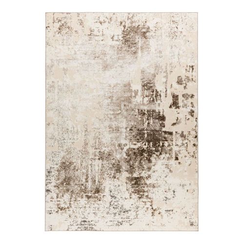 Tapis Vintage Effet 3d Rectangle Rayé Loan Taupe 160x230