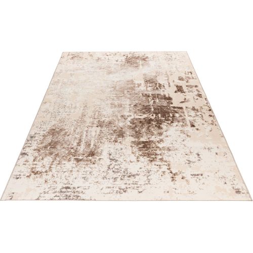 Tapis Vintage Effet 3d Rectangle Rayé Loan Taupe 160x230