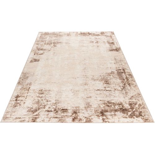 Tapis Vintage Poils Ras Effet 3d Rayé Solna Taupe 160x230