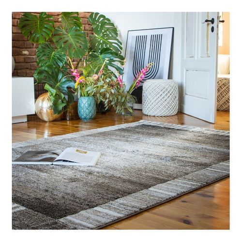 Tapis Contemporain Courtes Mèches Rectangle Minos Taupe 160x230