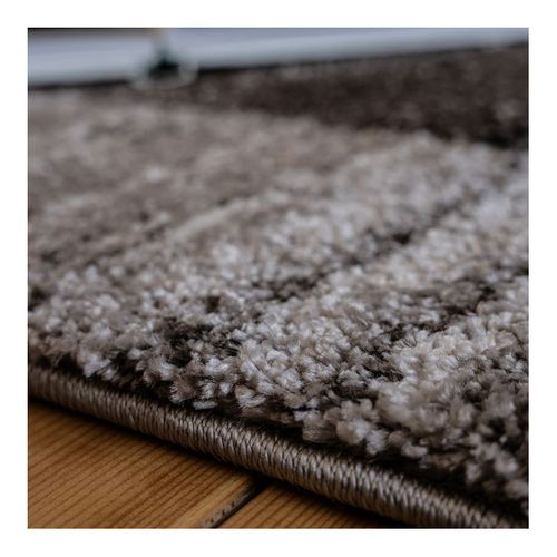 Tapis Contemporain Courtes Mèches Rectangle Minos Taupe 160x230
