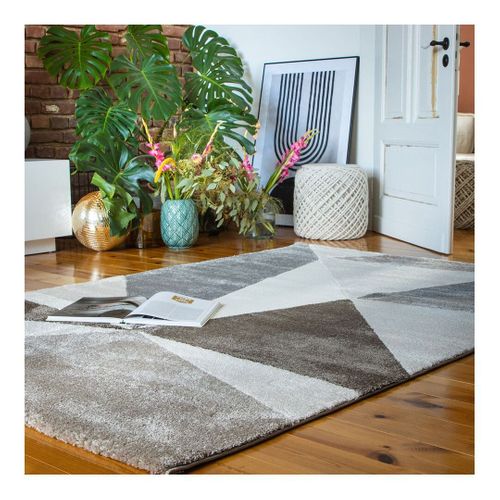 Tapis Graphique Design Rectangle Emy Taupe 120x170