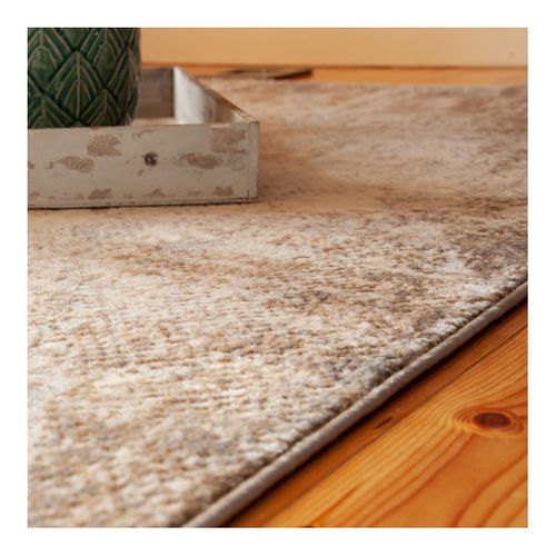 Tapis Moderne Rayé Effet 3d Rectangle Isidor Taupe 120x170