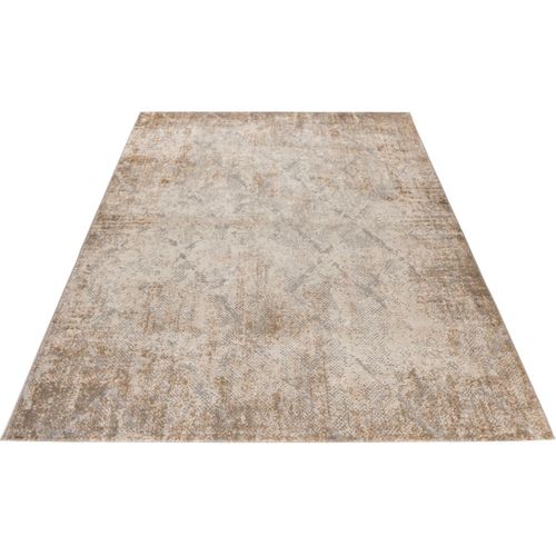 Tapis Moderne Rayé Effet 3d Rectangle Isidor Taupe 160x230