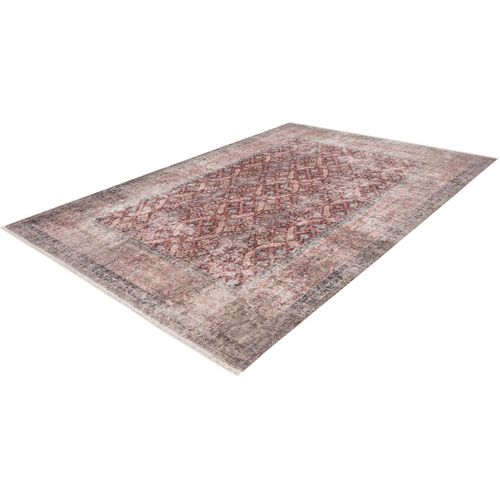 Tapis En Laine Recyclé Lavable En Machine Vintage Rayé Daphne Rouge 200x290