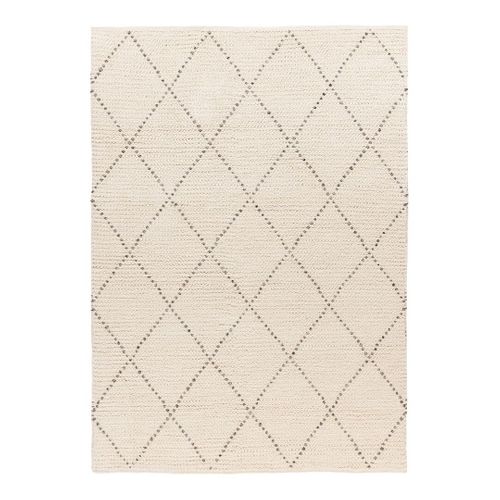 Tapis Ethnique Crème Laine Et Polyester Berbère Titouan Crème 160x230