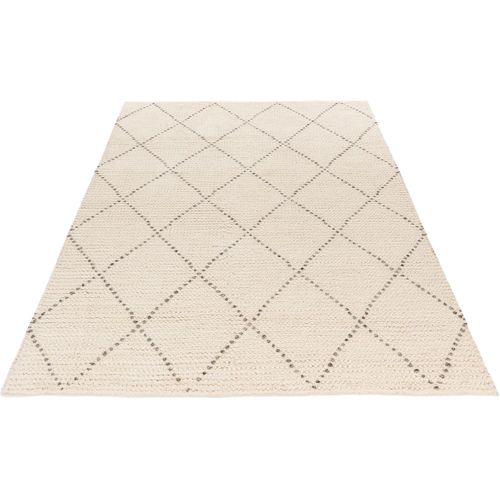 Tapis Ethnique Crème Laine Et Polyester Berbère Titouan Crème 160x230