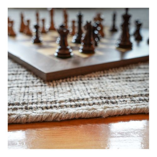 Tapis En Laine Plat Moderne Rectangle Knit Sable 200x290
