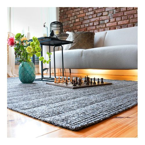 Tapis En Laine Plat Moderne Rectangle Knit Taupe 80x150
