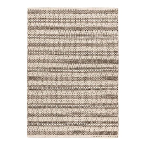 Tapis 100% Laine Plat Design Rectangle Indiana Taupe 80x150