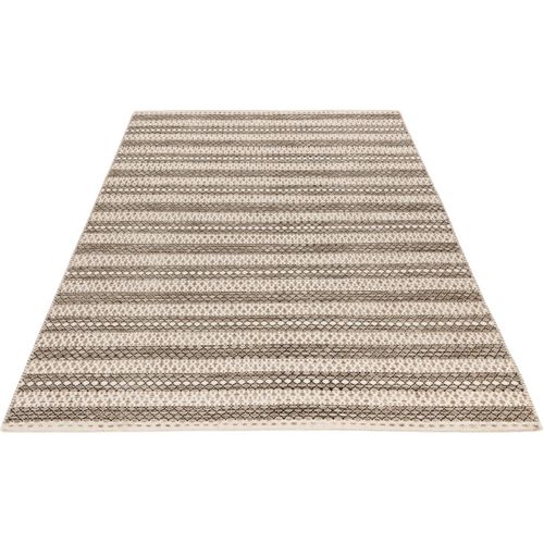 Tapis 100% Laine Plat Design Rectangle Indiana Taupe 80x150