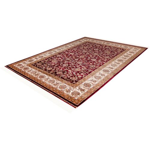 Tapis Avec Franges Oriental Rectangle Luxe Heriz Rouge 80x250