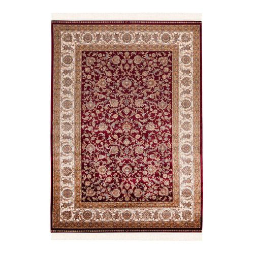 Tapis Avec Franges Oriental Rectangle Luxe Heriz Rouge 80x250