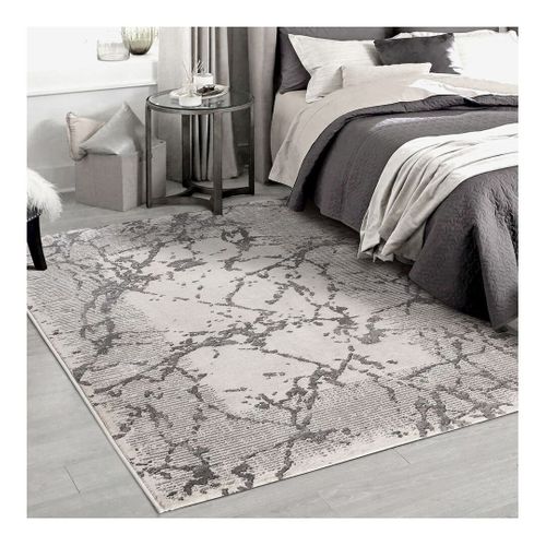 Tapis Moderne Poils Ras Abstrait Alva Beige 120x170