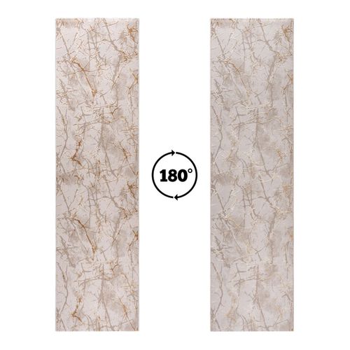 Tapis Abstrait Design Effet Brillant Intérieur Eddie Crème 80x300