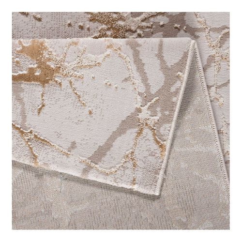 Tapis Abstrait Design Effet Brillant Intérieur Eddie Crème 80x300