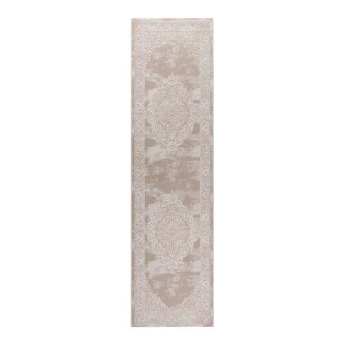Tapis Baroque Effet Brillant Rectangle Katoun Crème 80x300