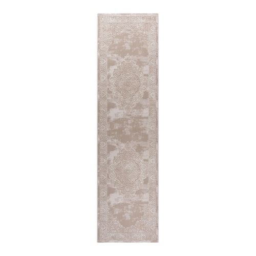 Tapis Baroque Effet Brillant Rectangle Katoun Crème 80x300