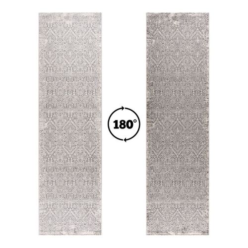 Tapis Design Rayé Rectangle Intérieur Persane Gris 80x300