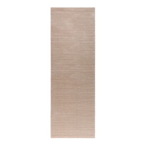 Tapis Moderne à Courtes Mèches Effet Brillant Justine Beige 80x300