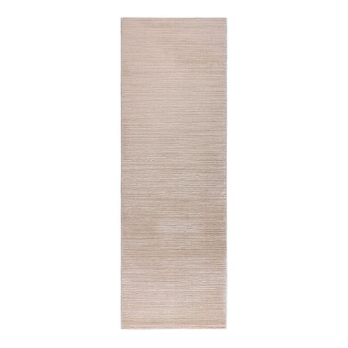 Tapis Moderne à Courtes Mèches Effet Brillant Justine Beige 80x300