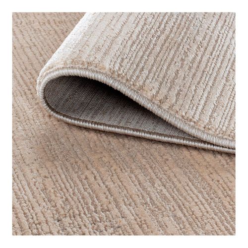 Tapis Moderne à Courtes Mèches Effet Brillant Justine Beige 80x300