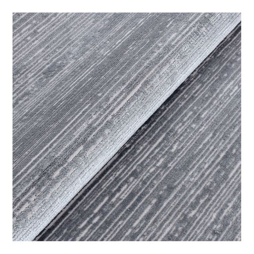 Tapis Moderne à Courtes Mèches Effet Brillant Justine Gris Foncé 80x300