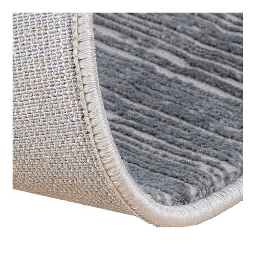 Tapis Moderne à Courtes Mèches Effet Brillant Justine Gris Foncé 80x300