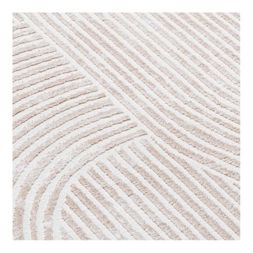 Tapis Scandinave Graphique Courtes Mèches Taro Beige 200x290