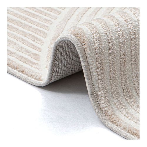 Tapis Scandinave Graphique Courtes Mèches Taro Beige 200x290