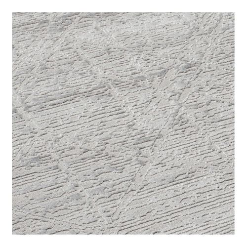 Tapis Moderne Rayé Rectangle Poils Ras Jivan Gris 80x300