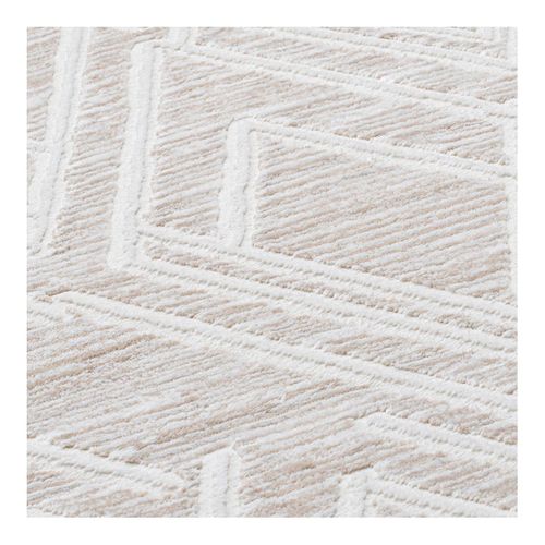 Tapis Design Intérieur Courtes Mèches Elena Beige Crème 80x300