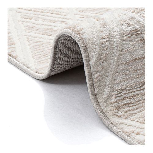 Tapis Design Intérieur Courtes Mèches Elena Beige Crème 80x300