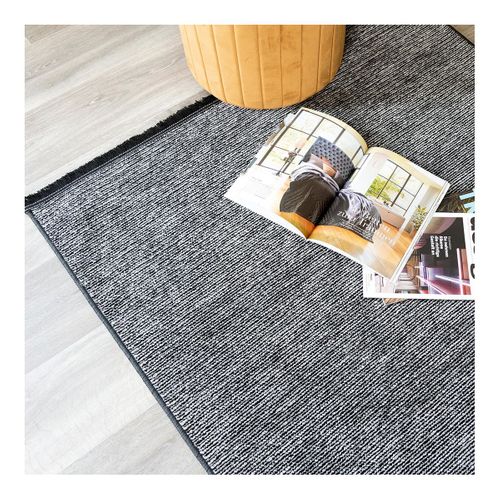 Tapis Avec Franges Lavable En Machine Antidérapant Uni Diamila Gris 80x300