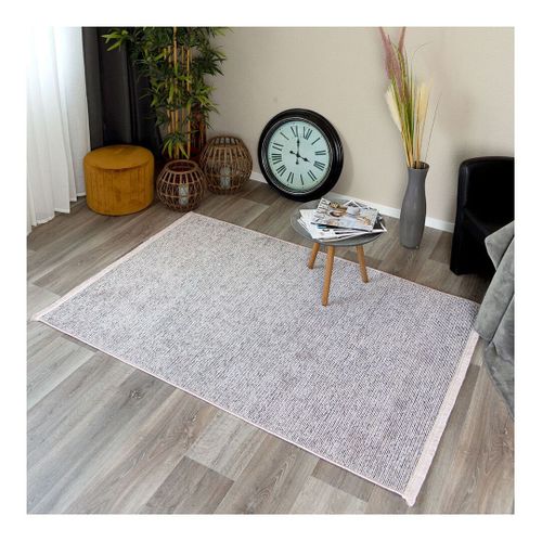 Tapis Avec Franges Lavable En Machine Antidérapant Uni Diamila Rose 80x300